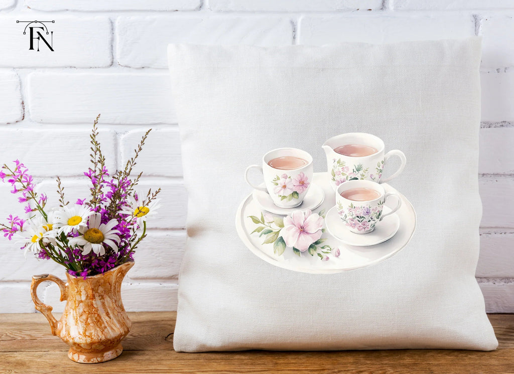 Elegant Floral Tea Clipart Bundle