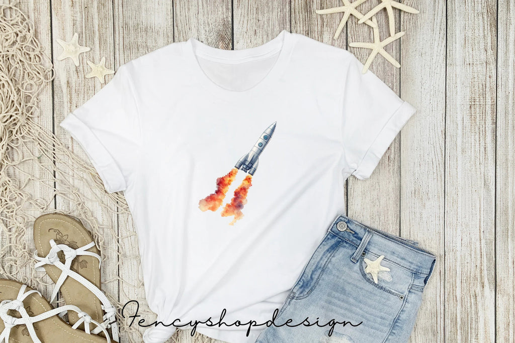 Outer Space Rocket and Alien Clipart Bundle