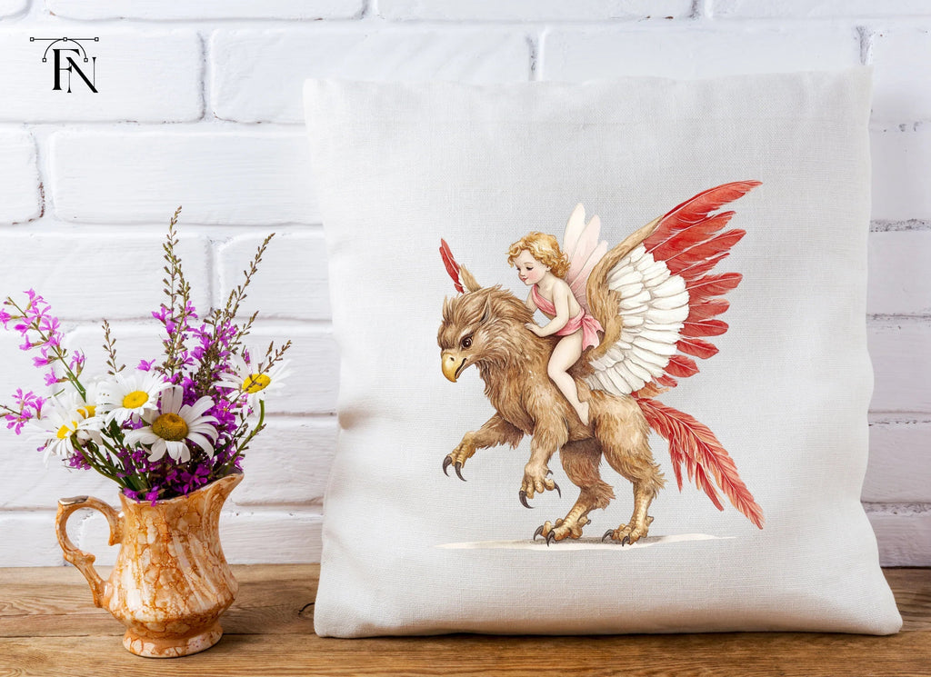 Adorable Cupid Riding Griffin Clipart Bundle