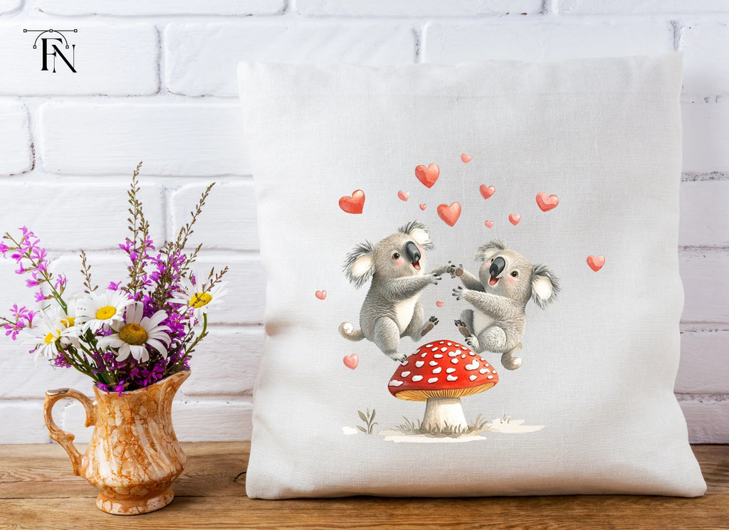 Playful Koalas on Mushroom Clipart Bundle