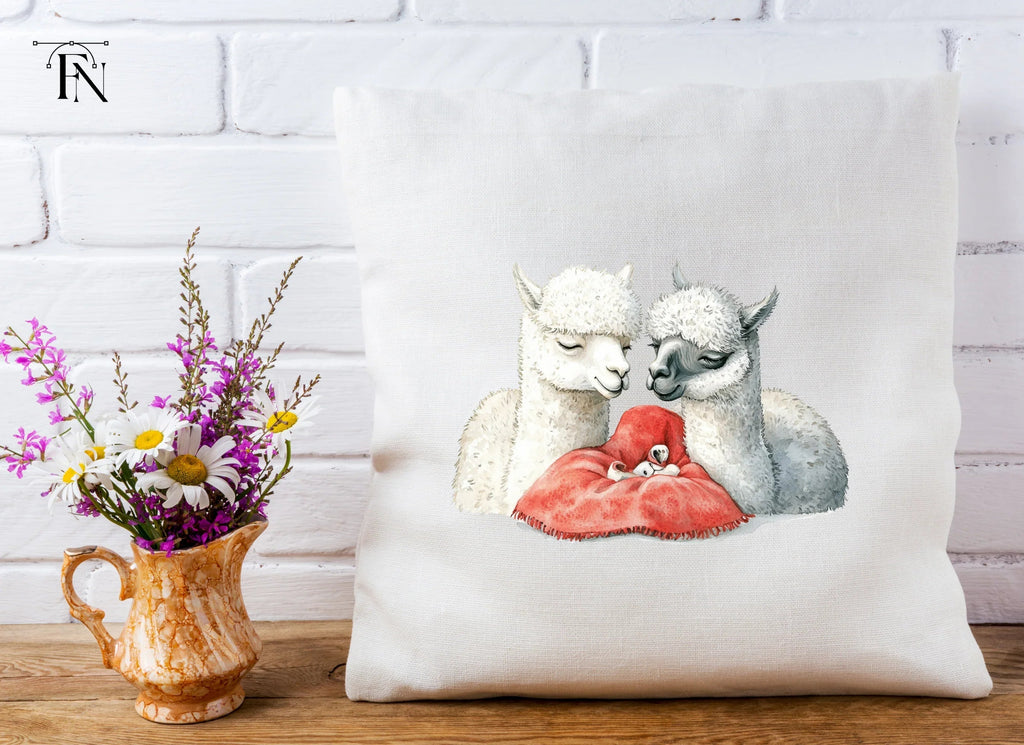 Alpaca Family with Baby Clipart Bundle