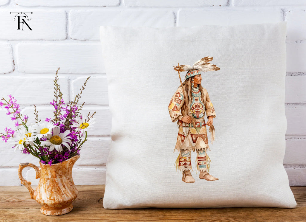 Native American Man Traditional Attire Clipart Bundle