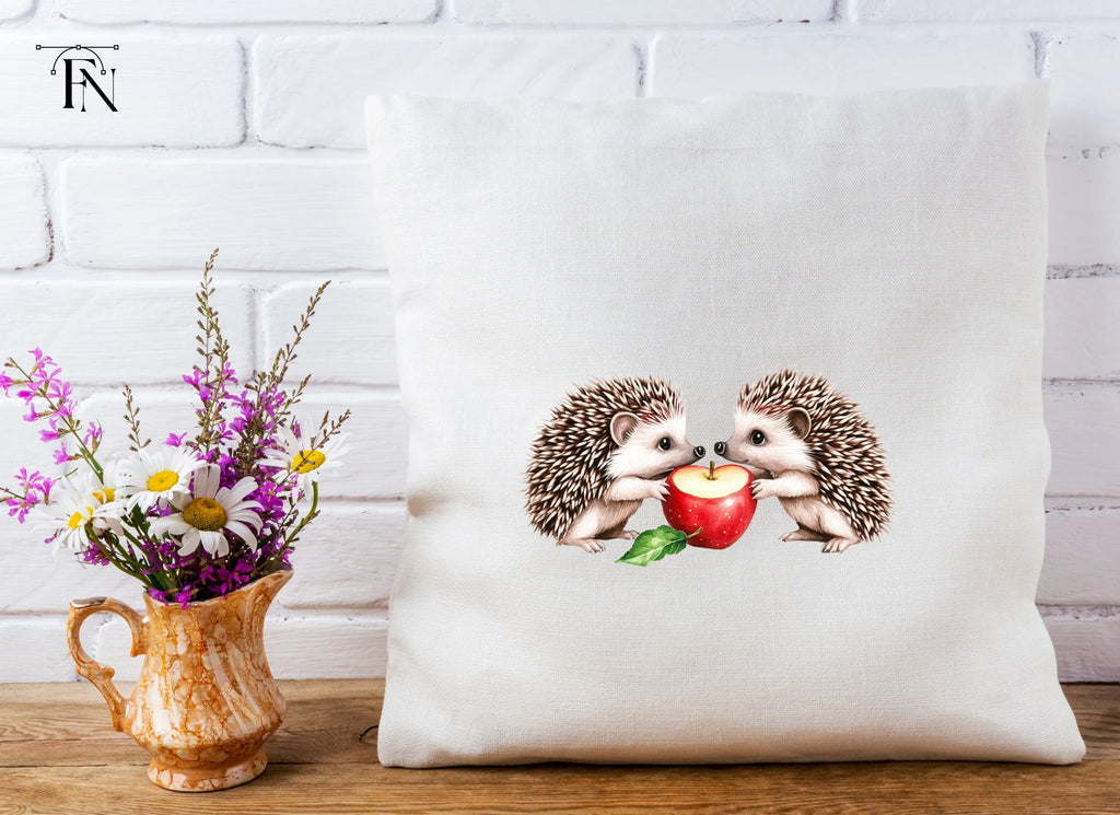 Cute Hedgehogs with Apples Clipart Bundle