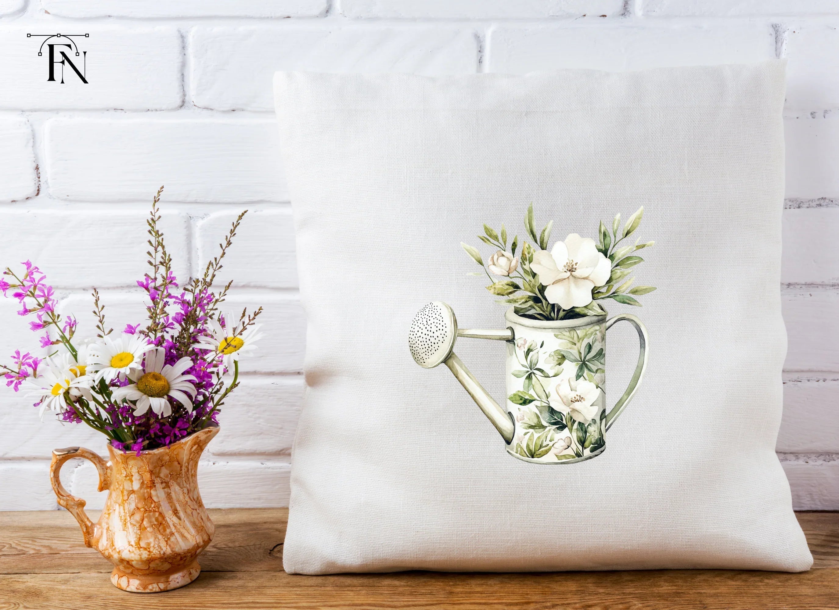 Floral Watering Can Clipart Bundle