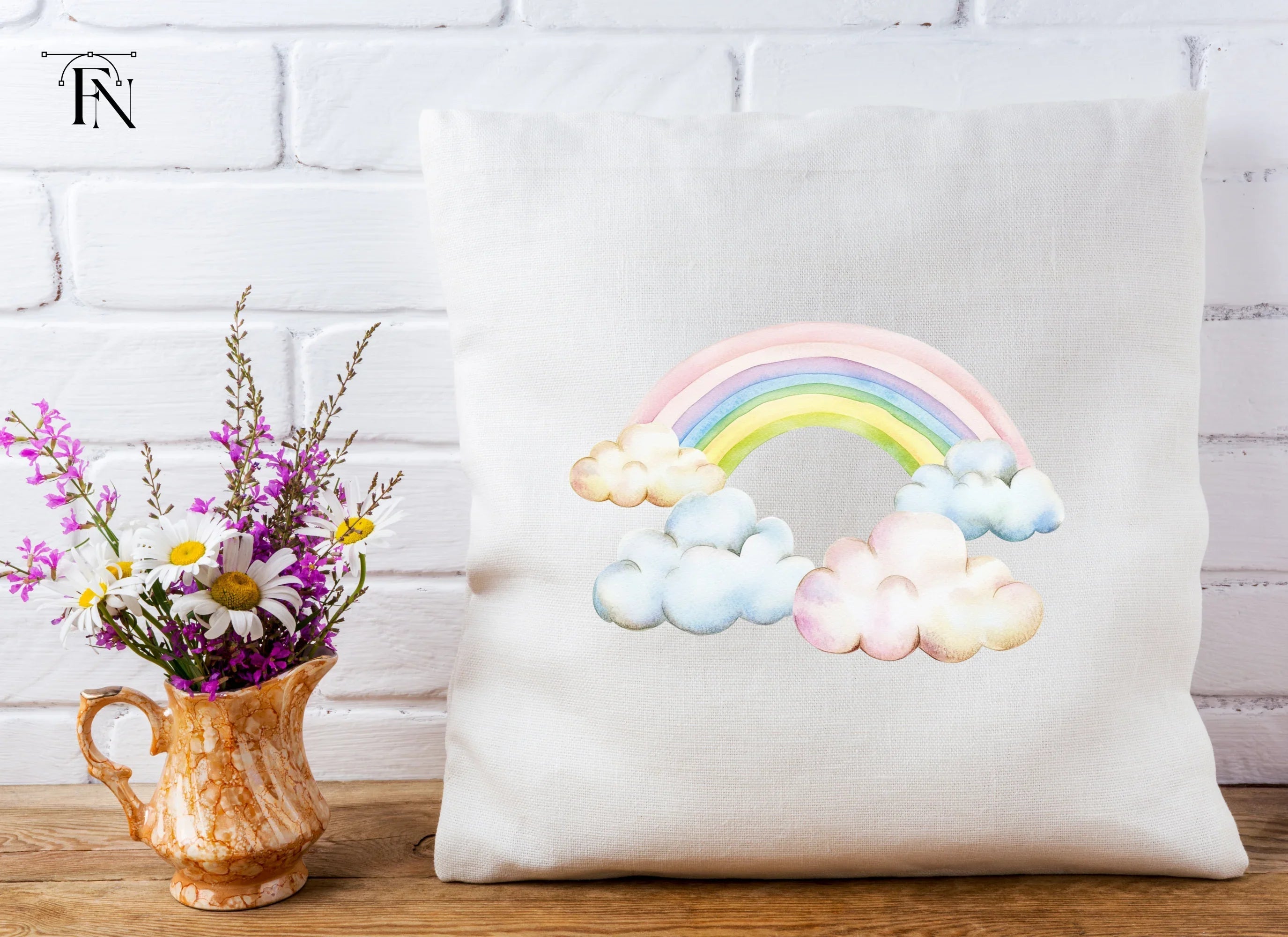 Rainbows and Clouds Clipart Bundle