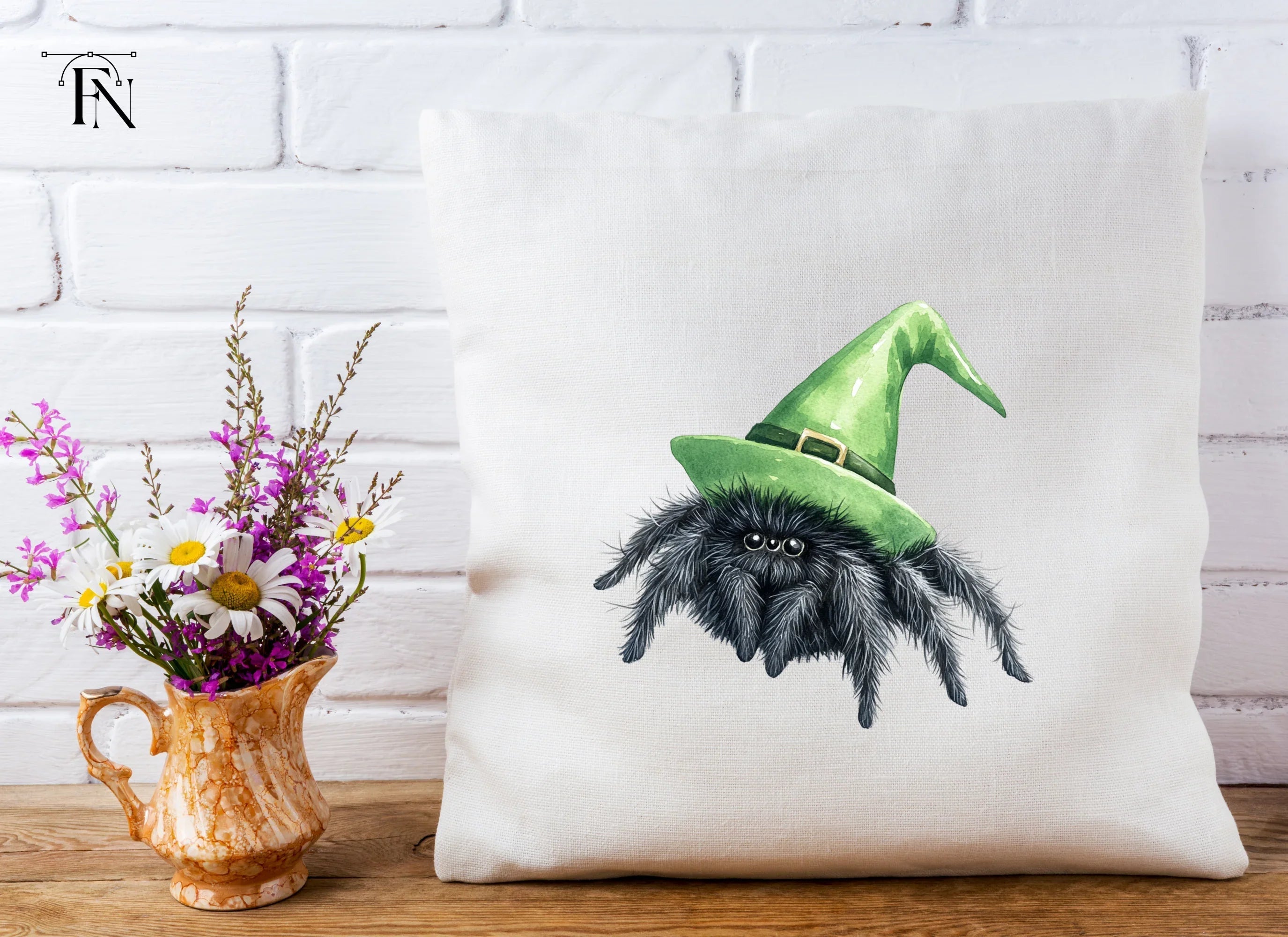 Cute Spider Witch Hat Halloween Clipart Bundle