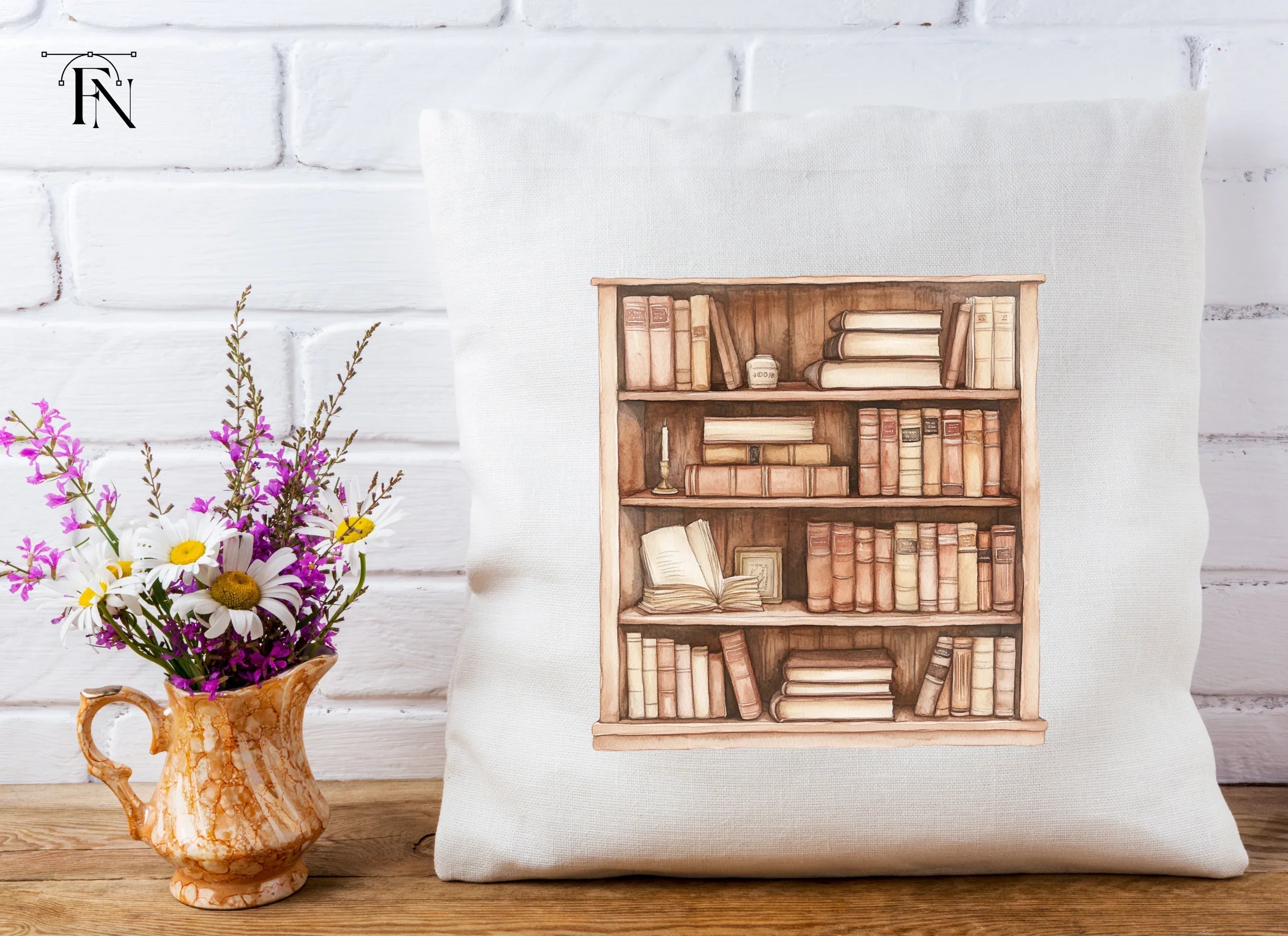 Vintage Bookshelf Clipart Bundle