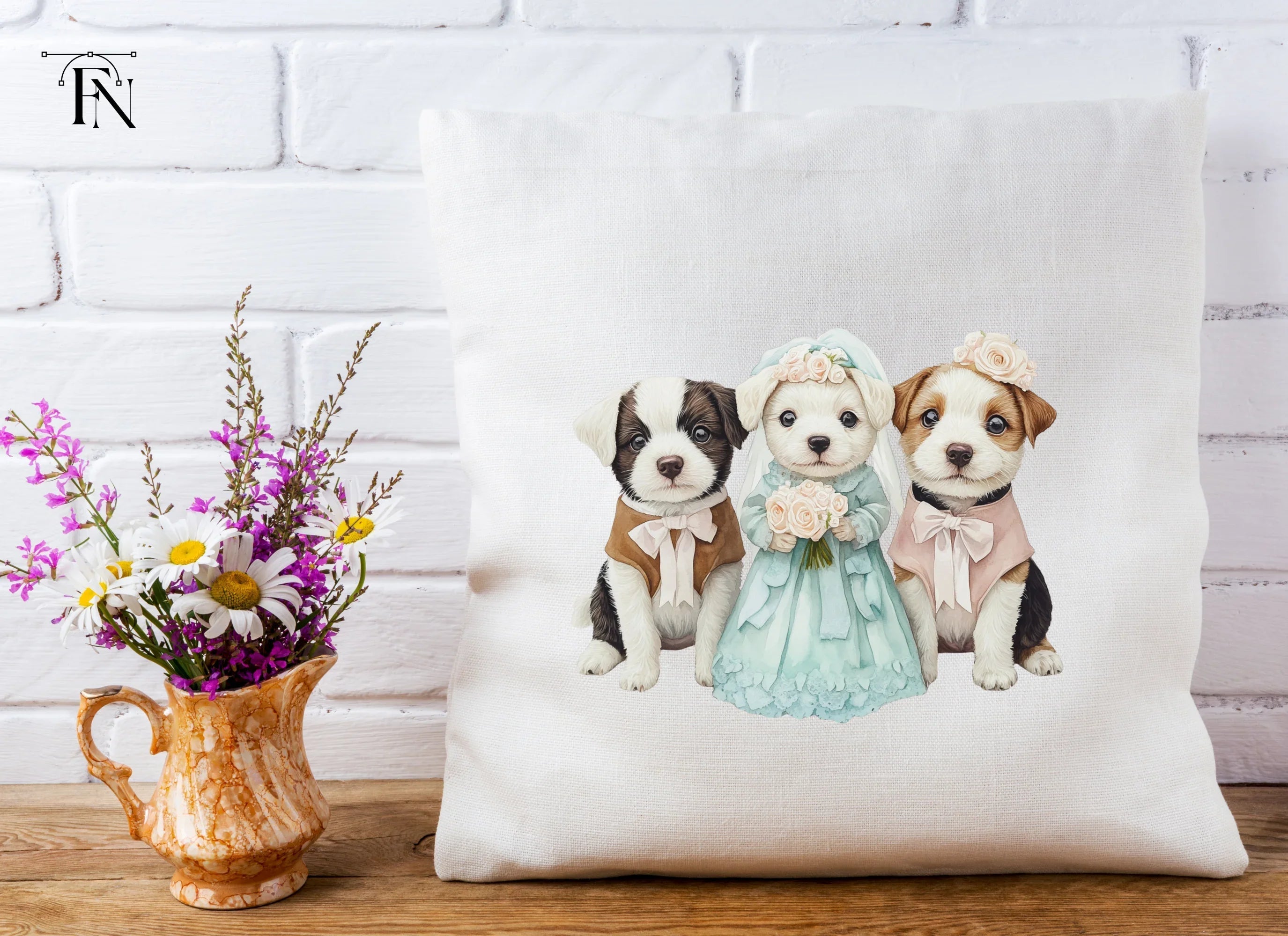 Adorable Puppy Wedding Clipart Bundle