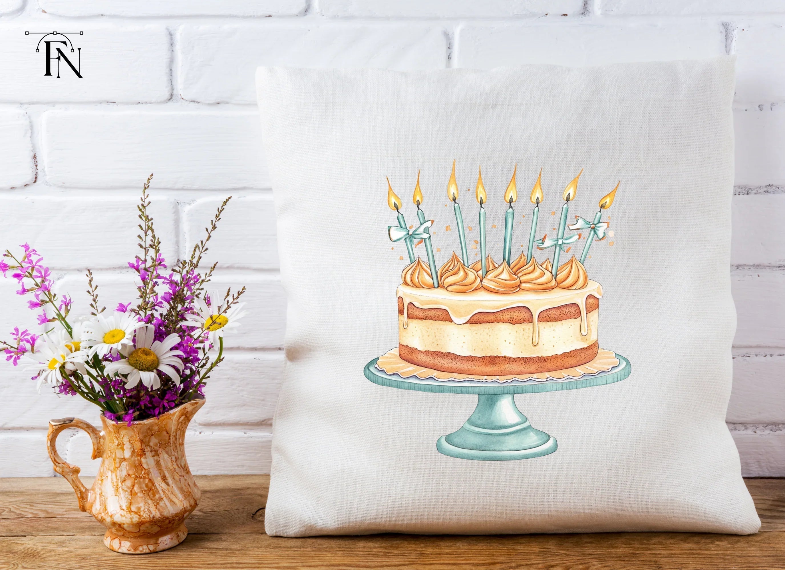 Birthday Cake with Candles Clipart Bundle