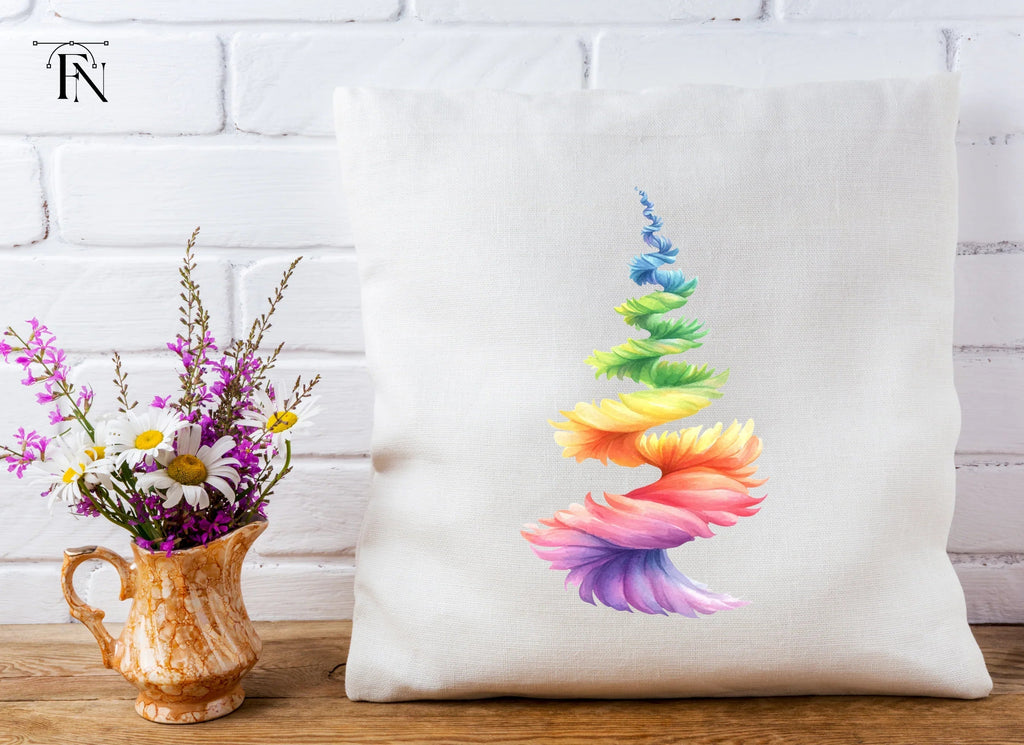 Spiral Rainbow Feather Tower Clipart Bundle