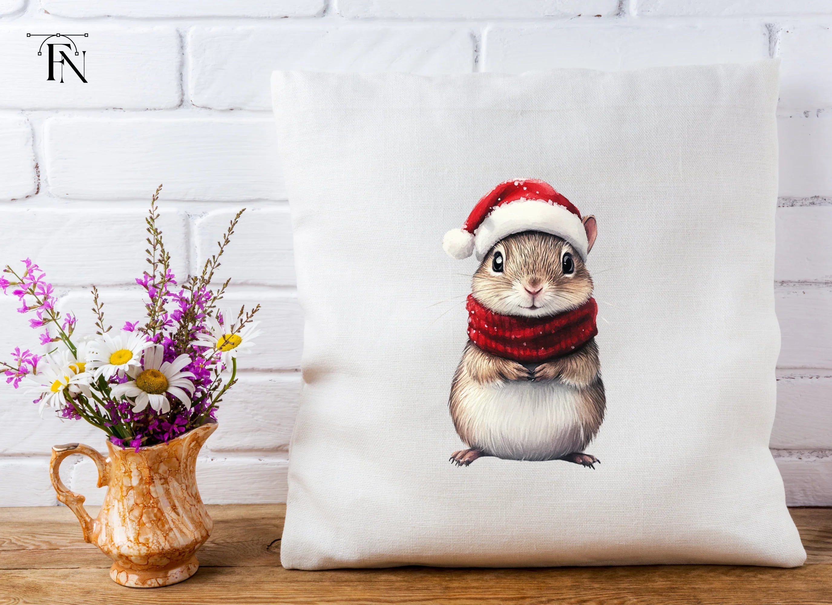 Cute Christmas Hamster Clipart Bundle