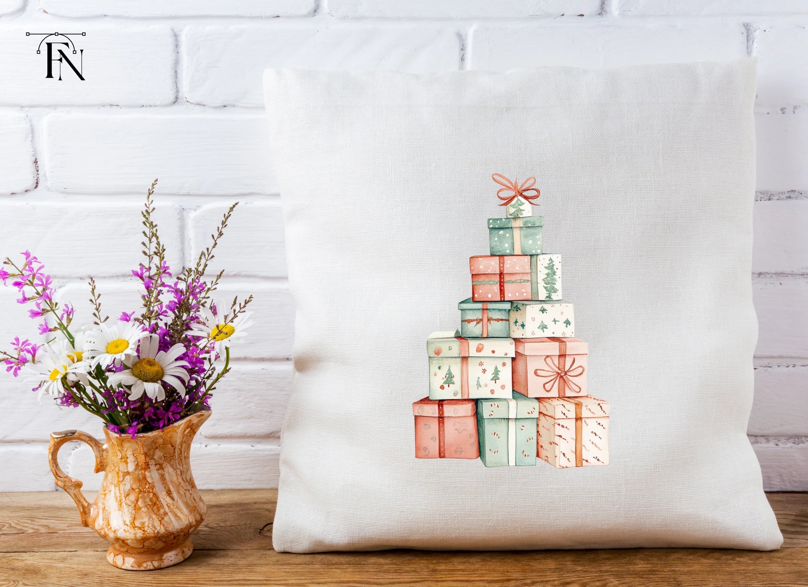 Christmas Gift Box Stacks Clipart Bundle