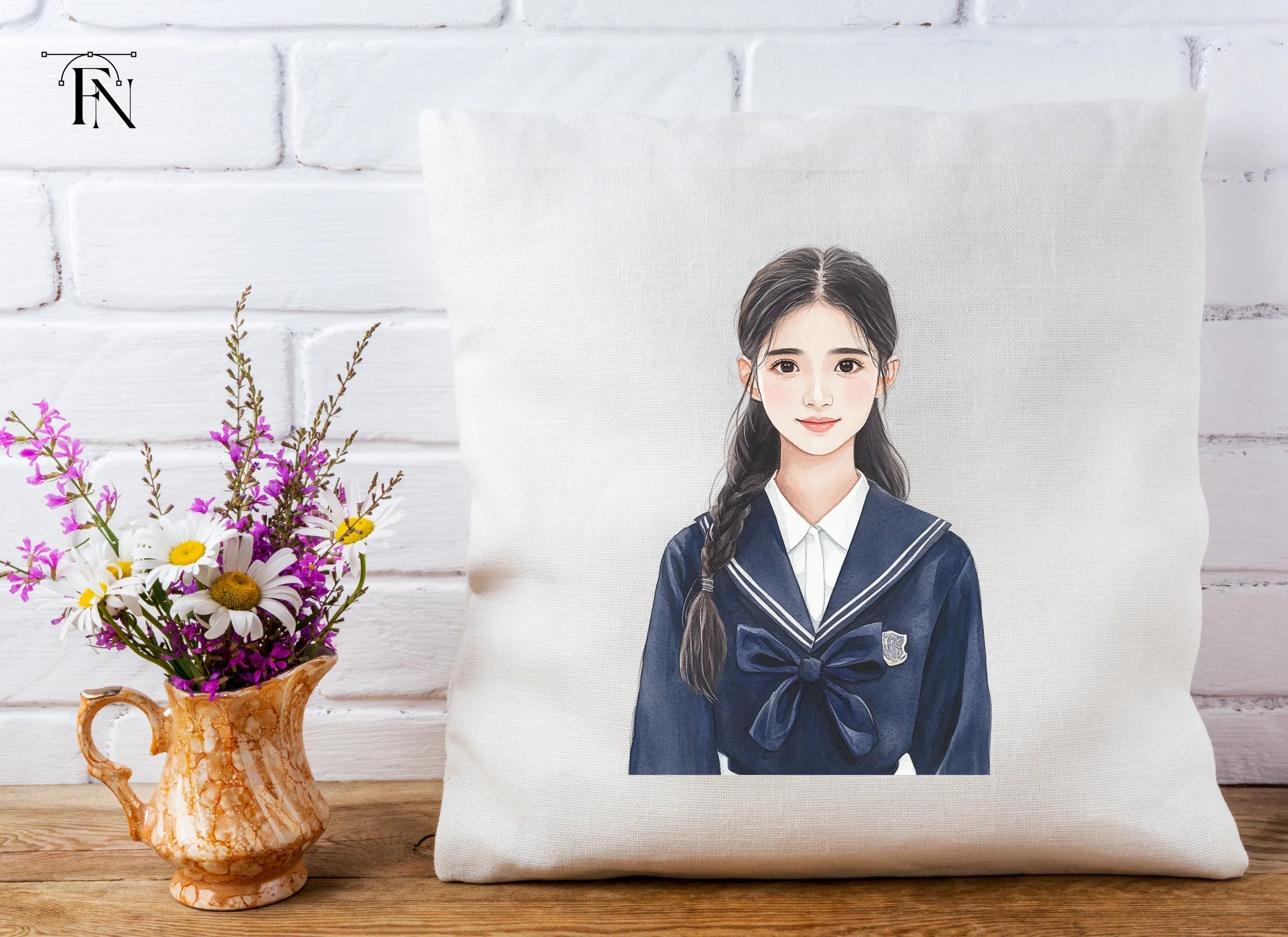 Japanese School Girl Uniform Clipart Bundle