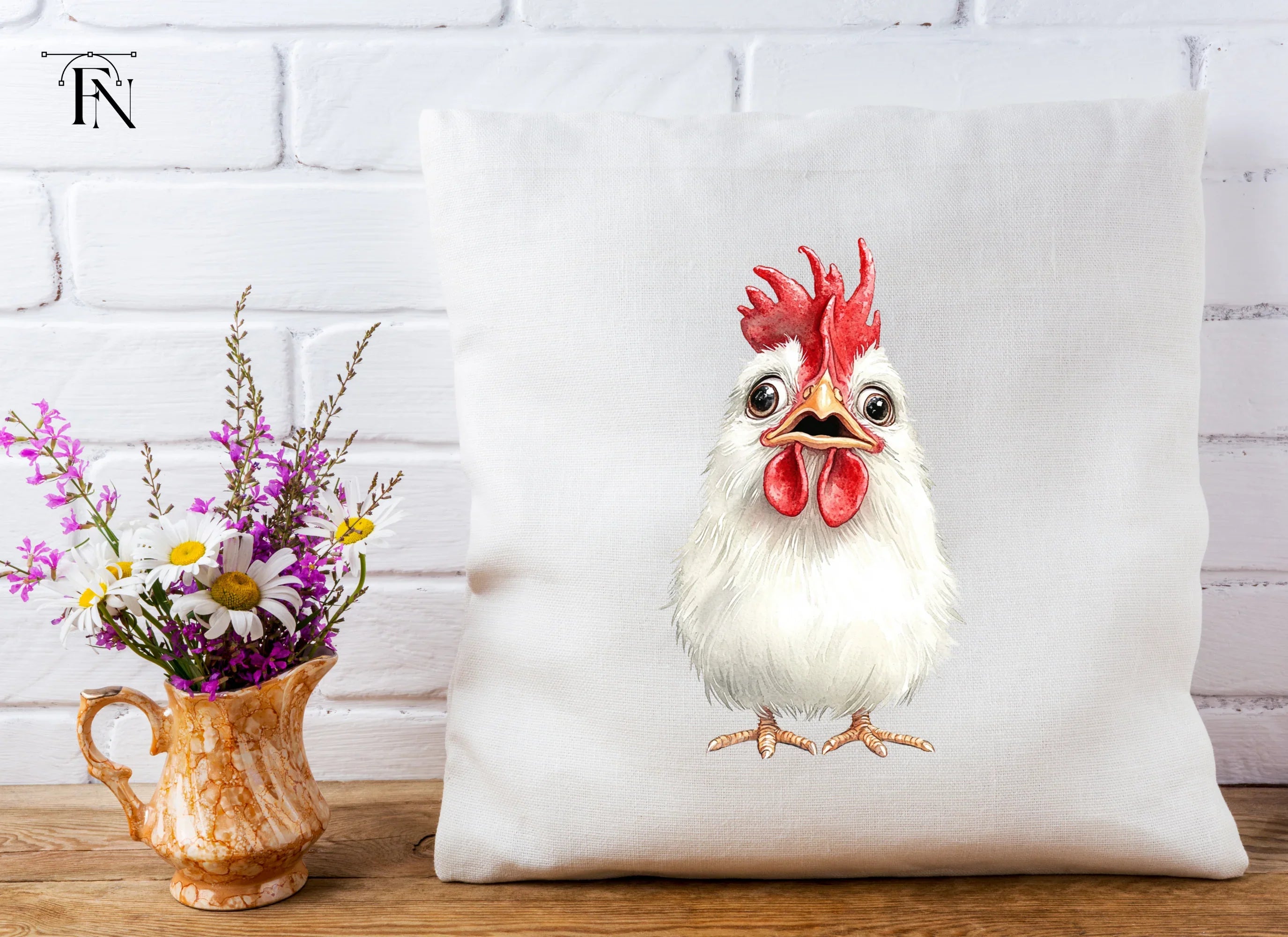 Funny Cartoon Chicken Faces Clipart Bundle