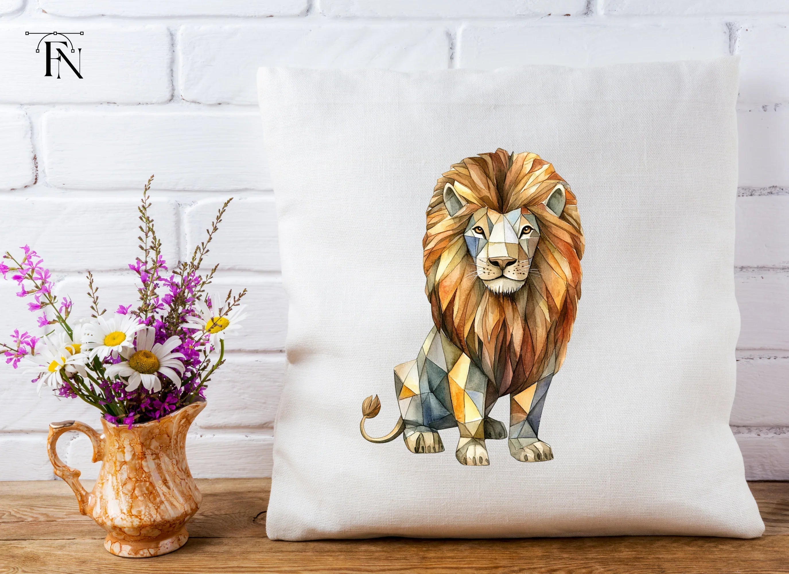 Geometric Lion Clipart Bundle