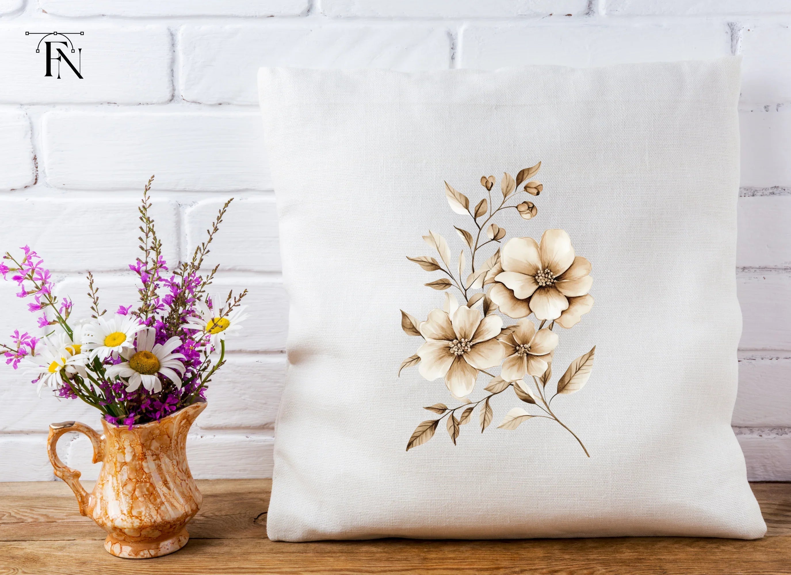 Elegant Sepia Floral Clipart Bundle