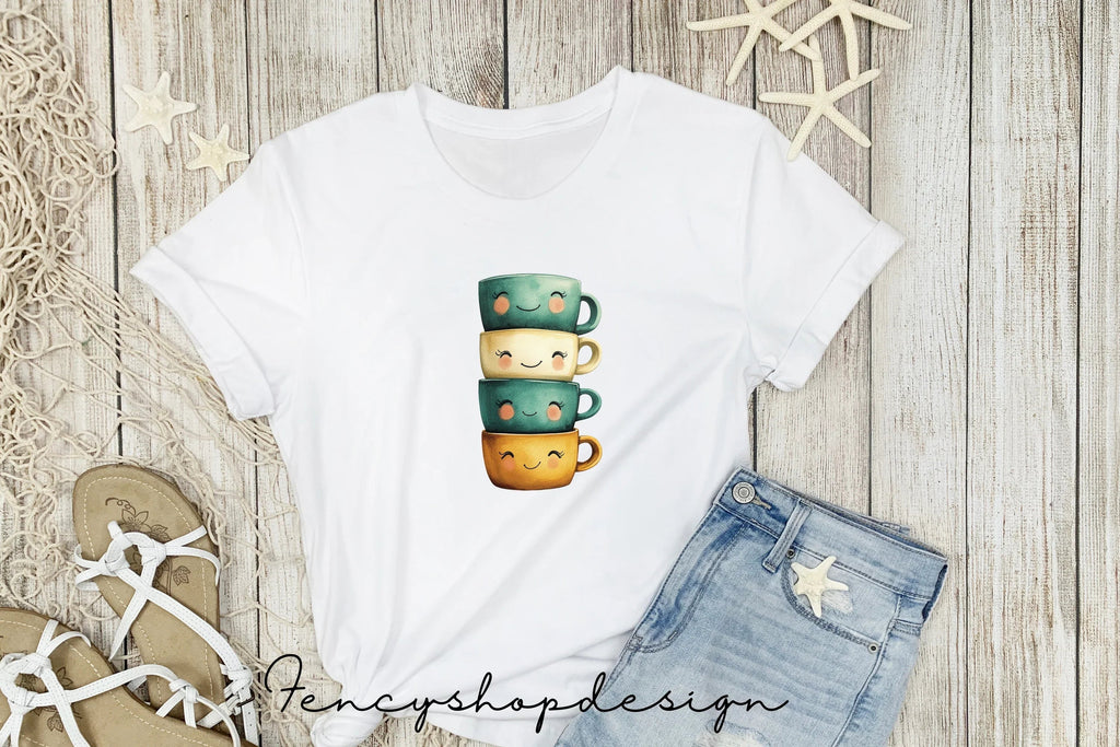 Cute Coffee Mugs Clipart Bundle