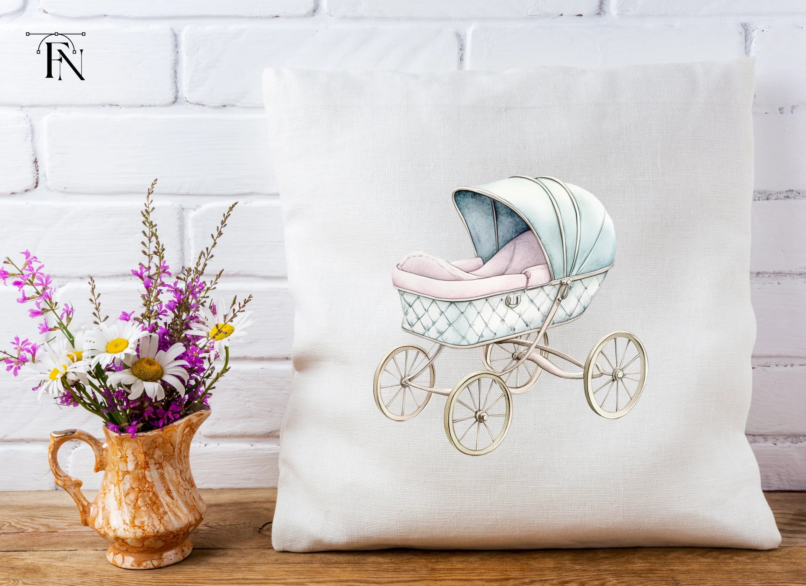 Vintage Baby Stroller Clipart Bundle