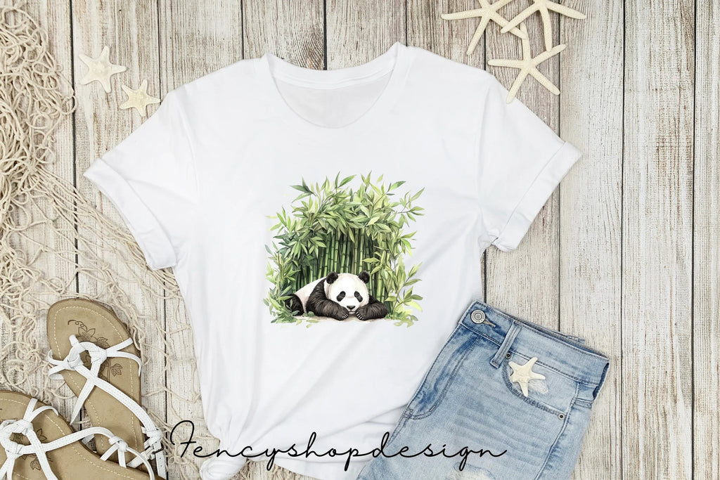 Cute Pandas Under Autumn Trees Clipart Bundle