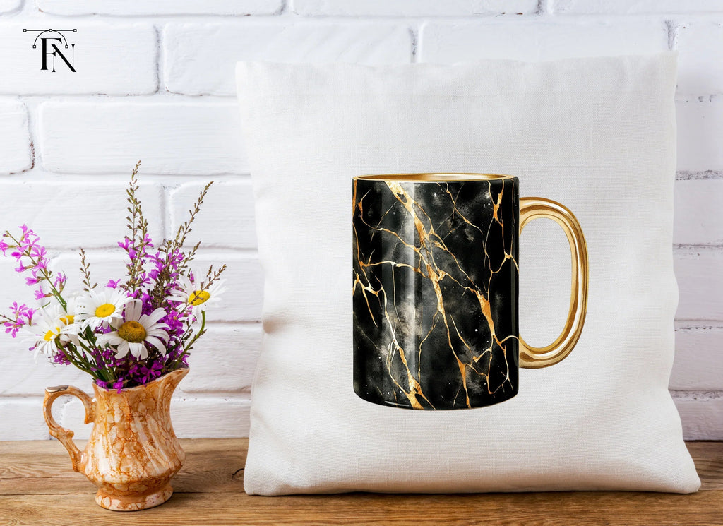 Kintsugi Black and Gold Clipart Bundle