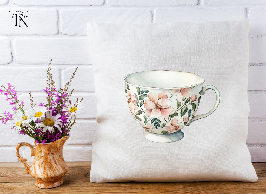 Elegant Floral Teacup Clipart Bundle