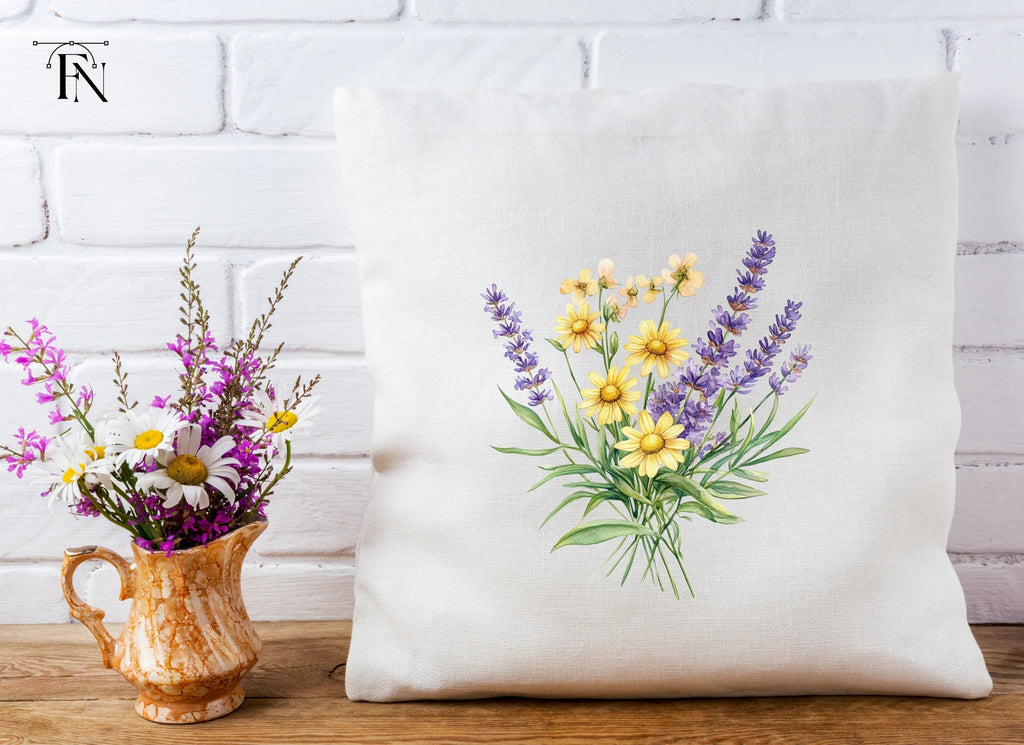 Lavender and Daisy Bouquets Clipart Bundle