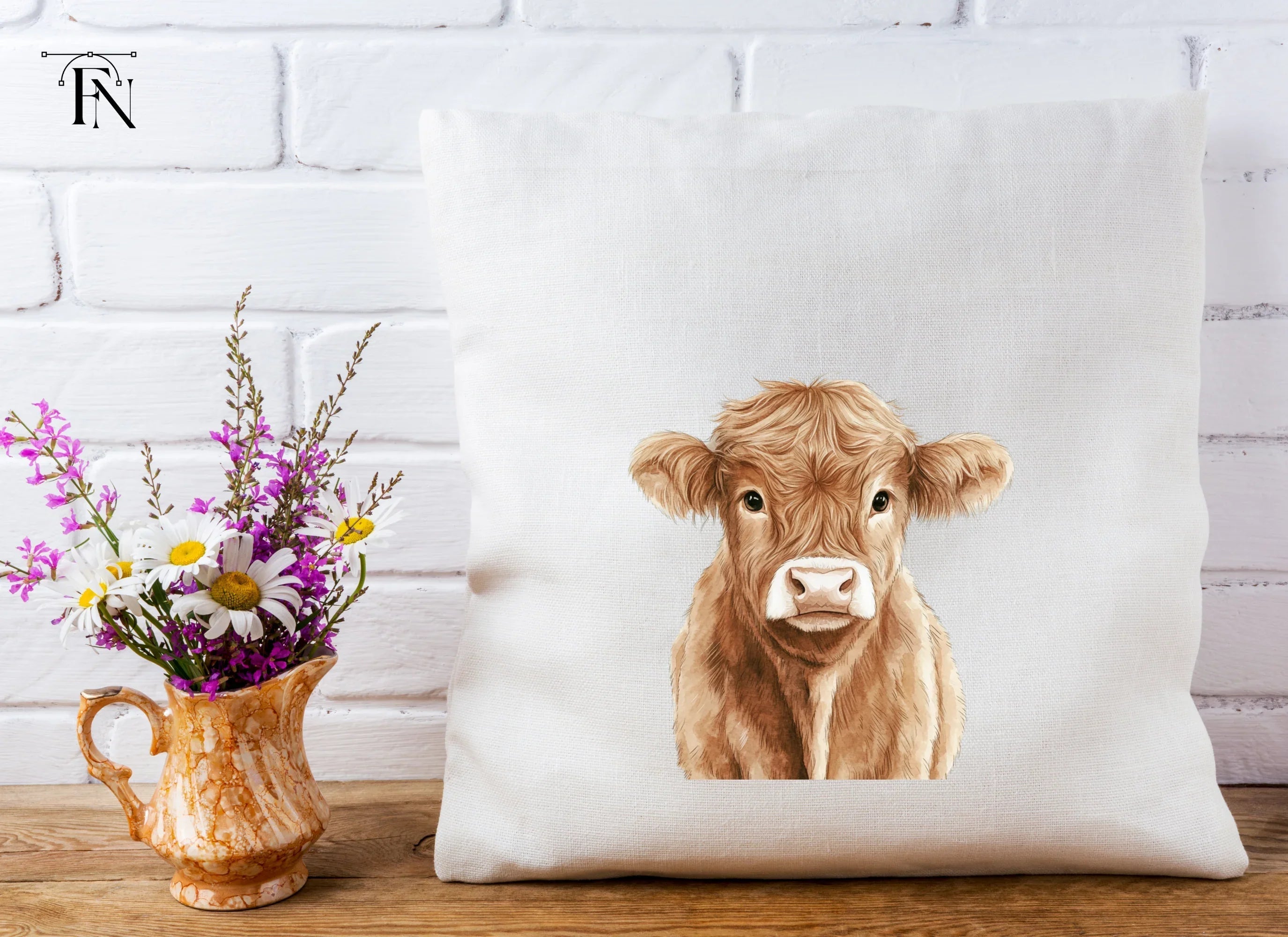 Highland Cow Faces Clipart Bundle