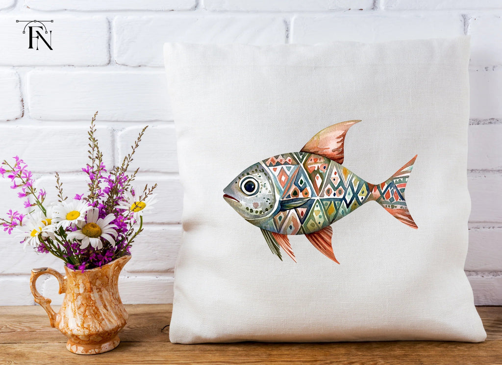 Geometric Patterned Fish Clipart Bundle
