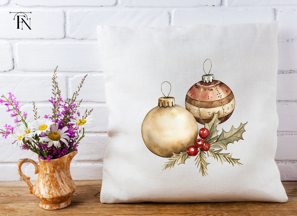 Christmas Ornaments and Holly Clipart Bundle