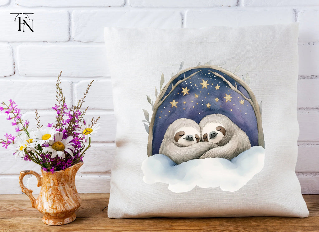 Dreamy Sloth Couple Clipart Bundle