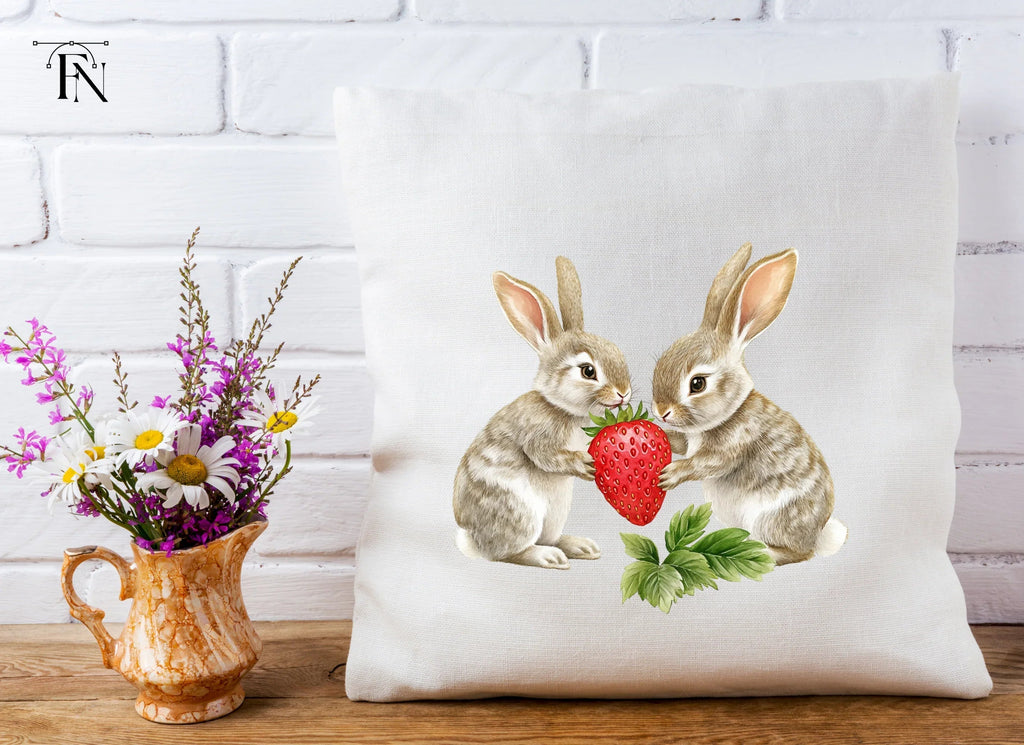 Cute Bunny Strawberry Clipart Bundle