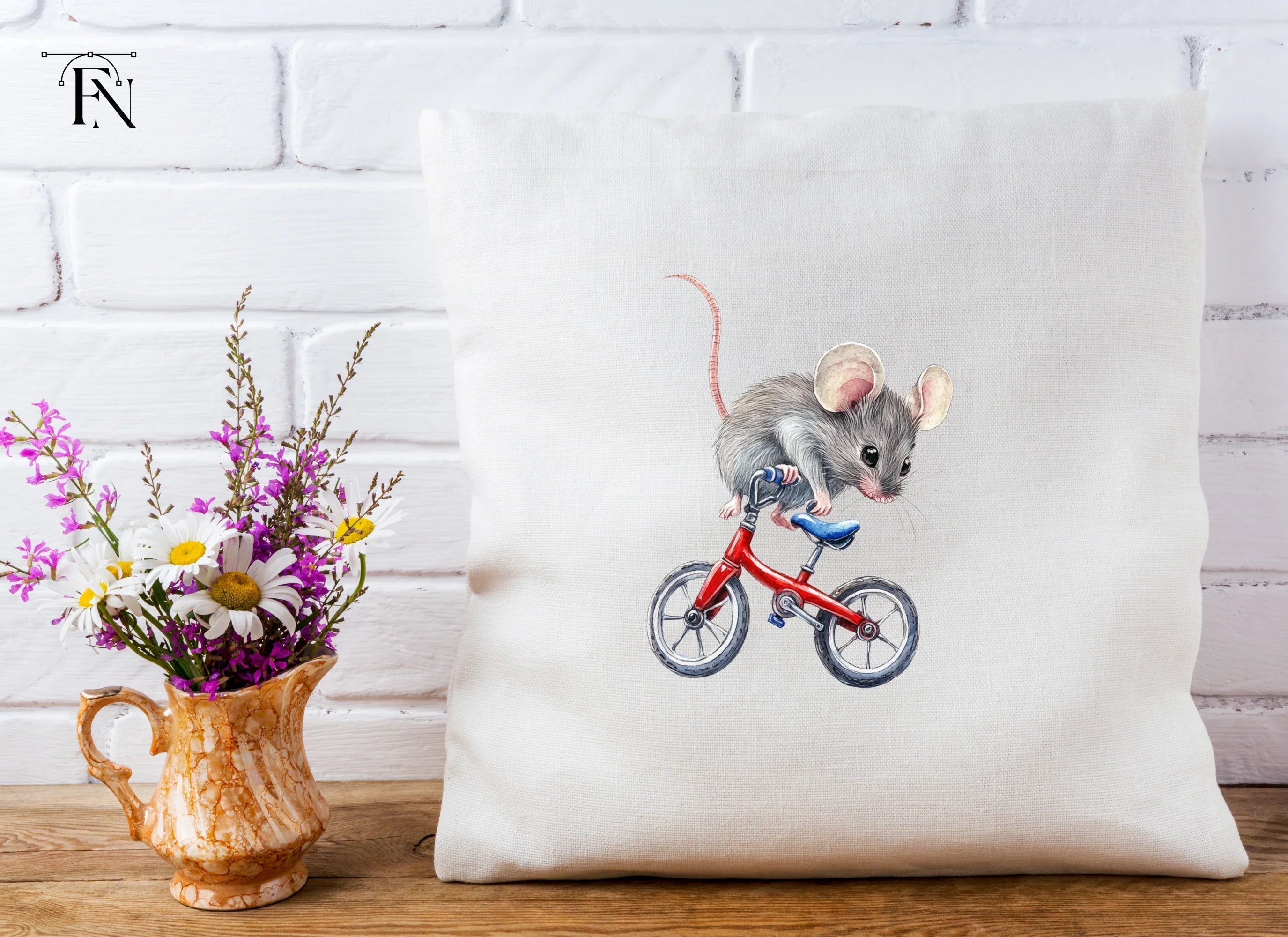 Cute Mice Riding Bikes Clipart Bundle