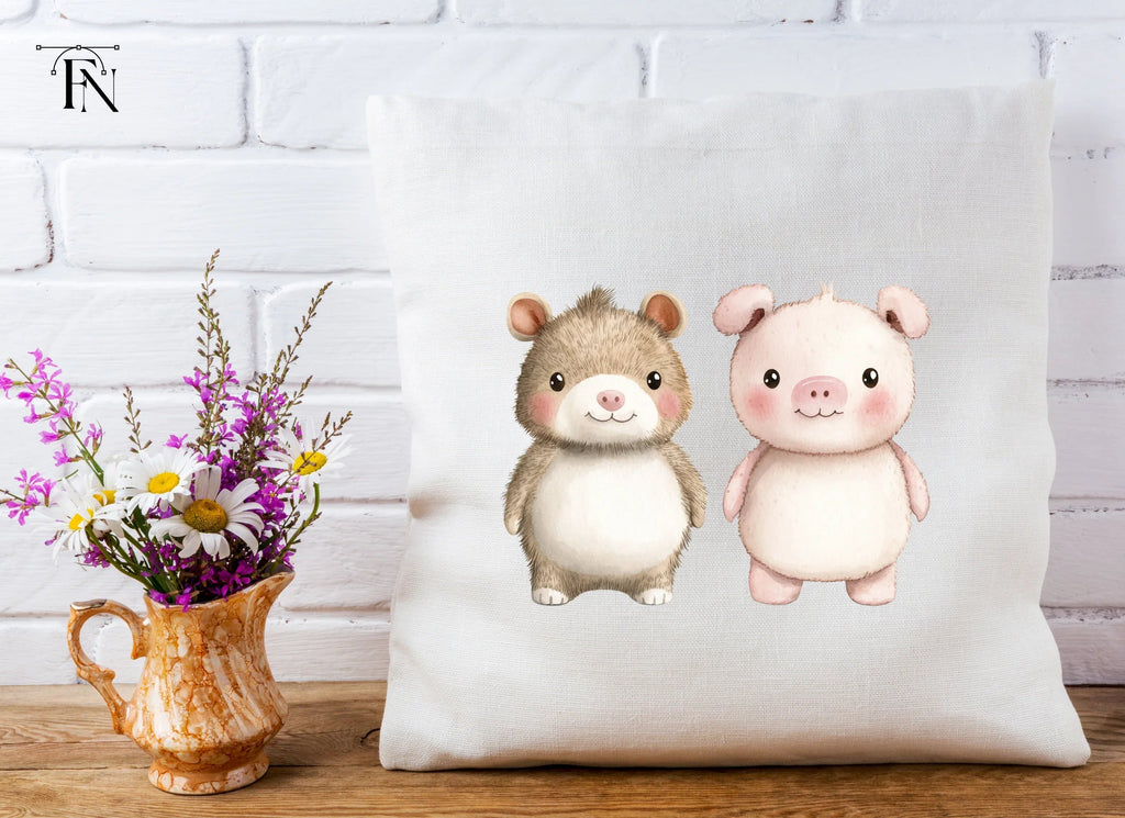 Cute Hamster and Piglet Duo Clipart Bundle