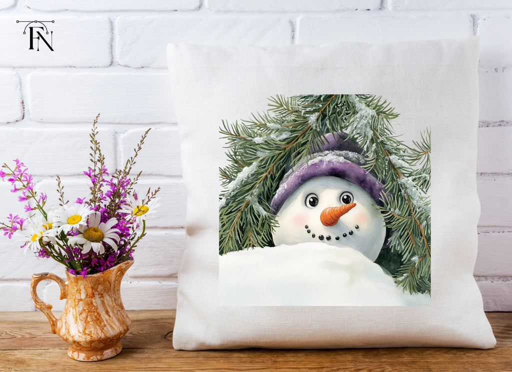 Cute Snowman Peeking Winter Clipart Bundle
