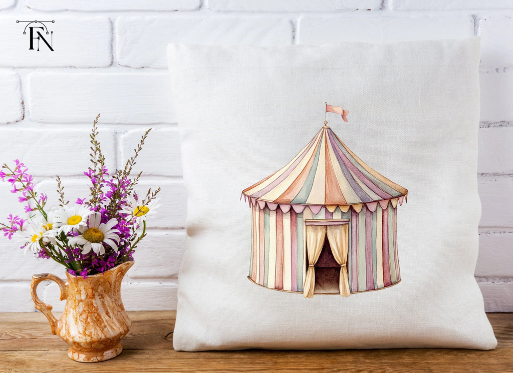 Pastel Circus Tent Clipart Bundle