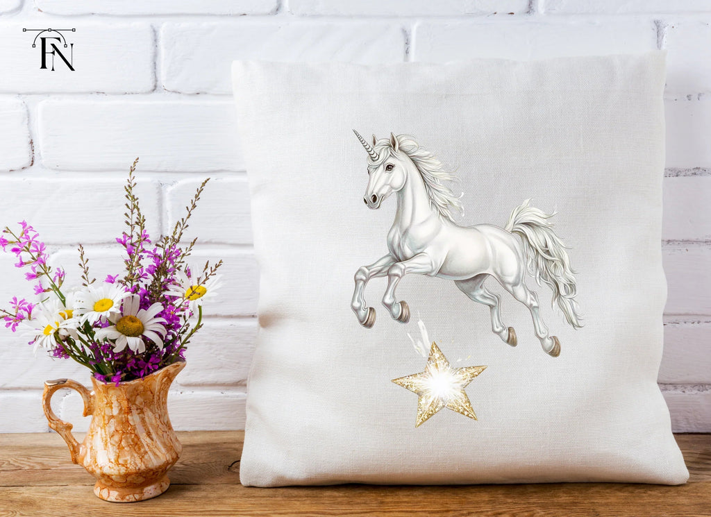 Majestic White Unicorn with Star Clipart Bundle