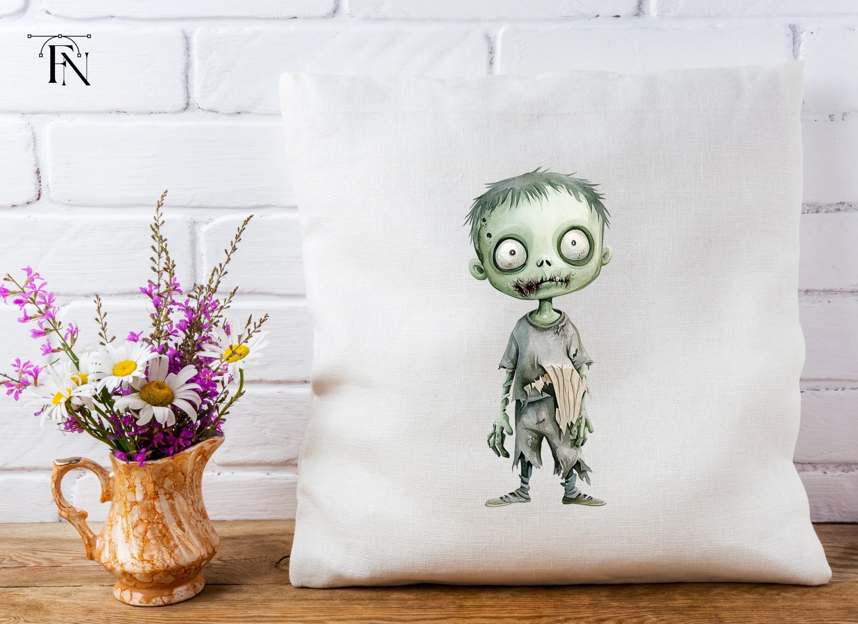 Cute Zombie Boys Clipart Bundle