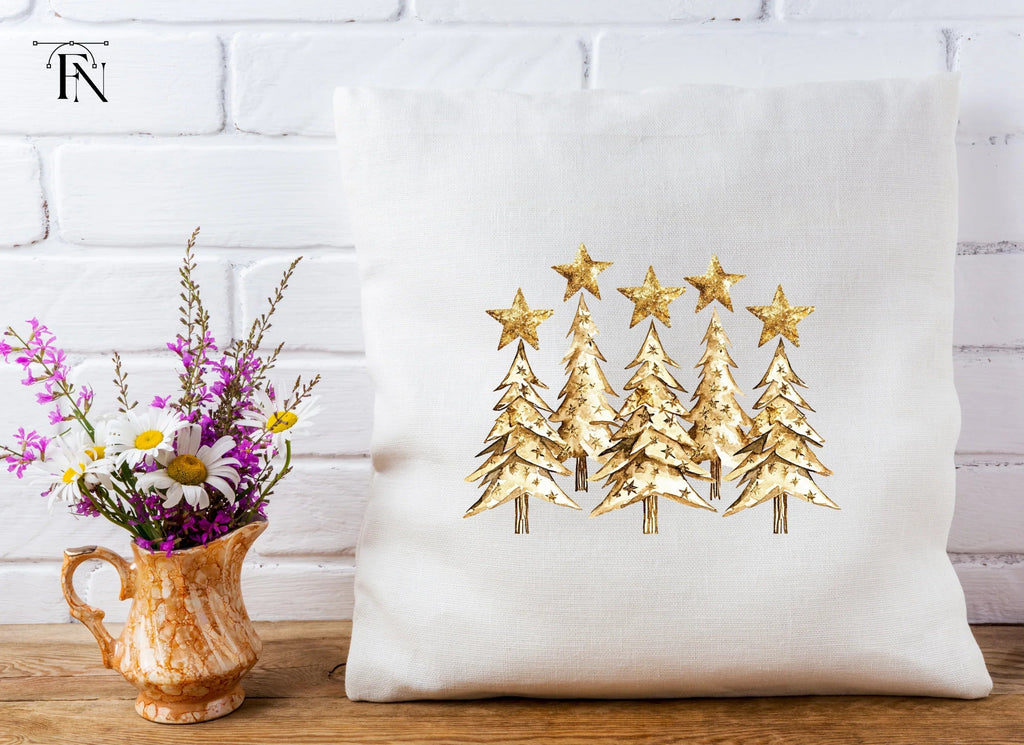 Golden Christmas Tree Clipart Bundle