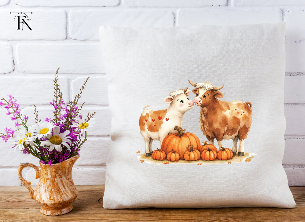 Autumn Cow and Pumpkin Clipart Bundle