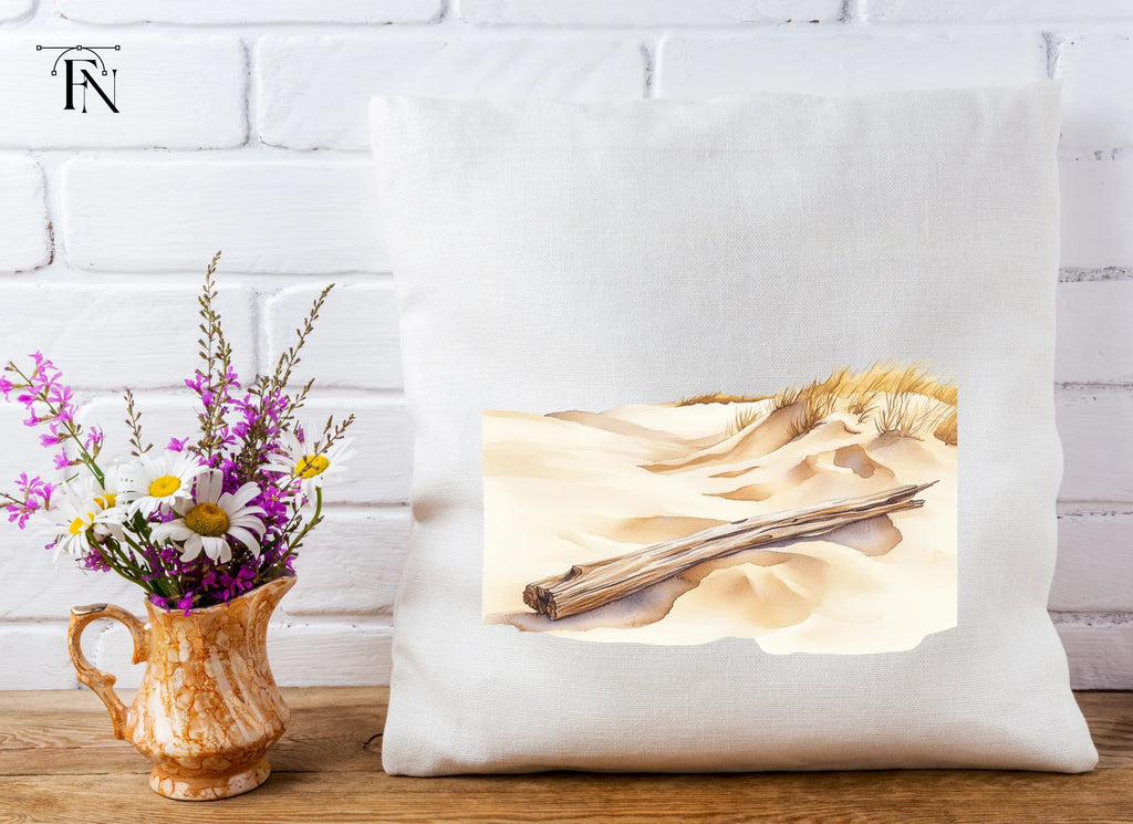 Driftwood on Sandy Beach Clipart Bundle