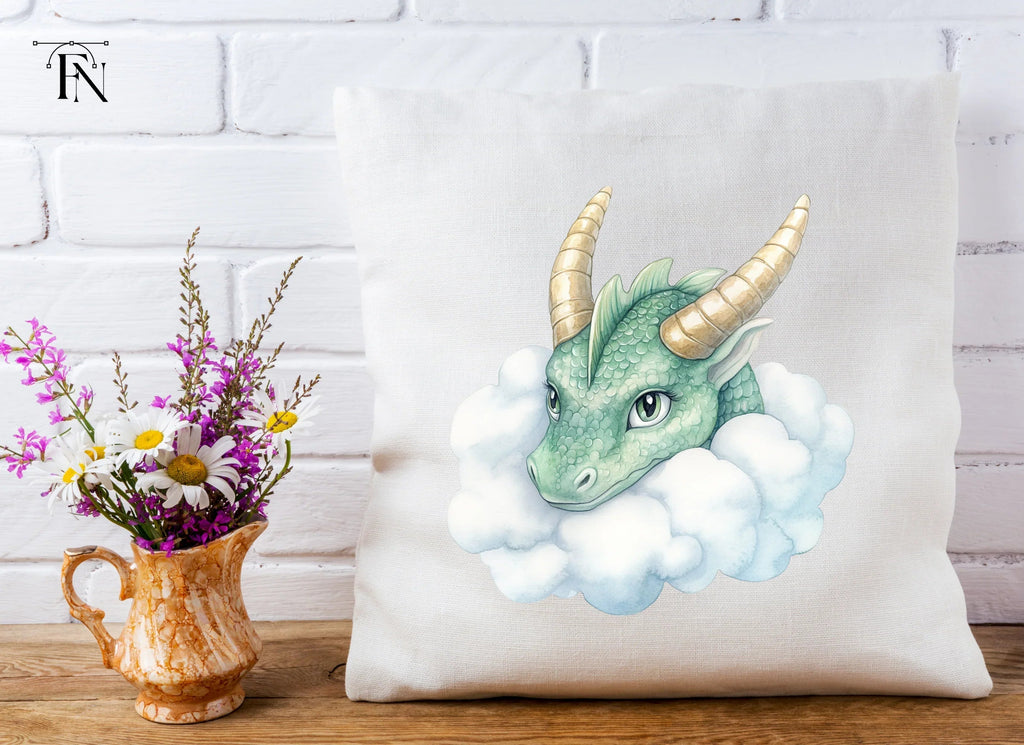 Cute Cloud Dragon Heads Clipart Bundle
