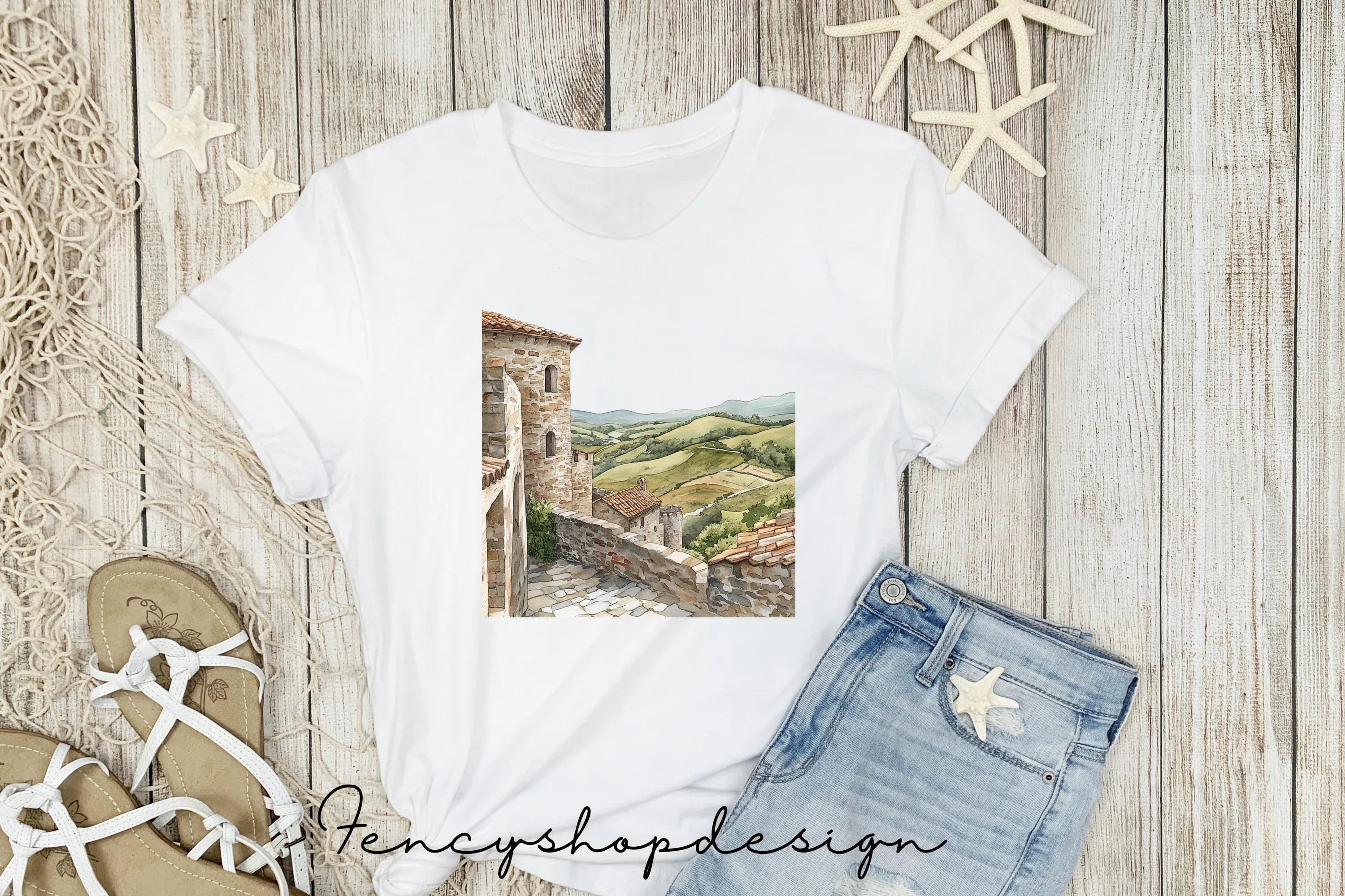European Village Landscape Clipart Bundle