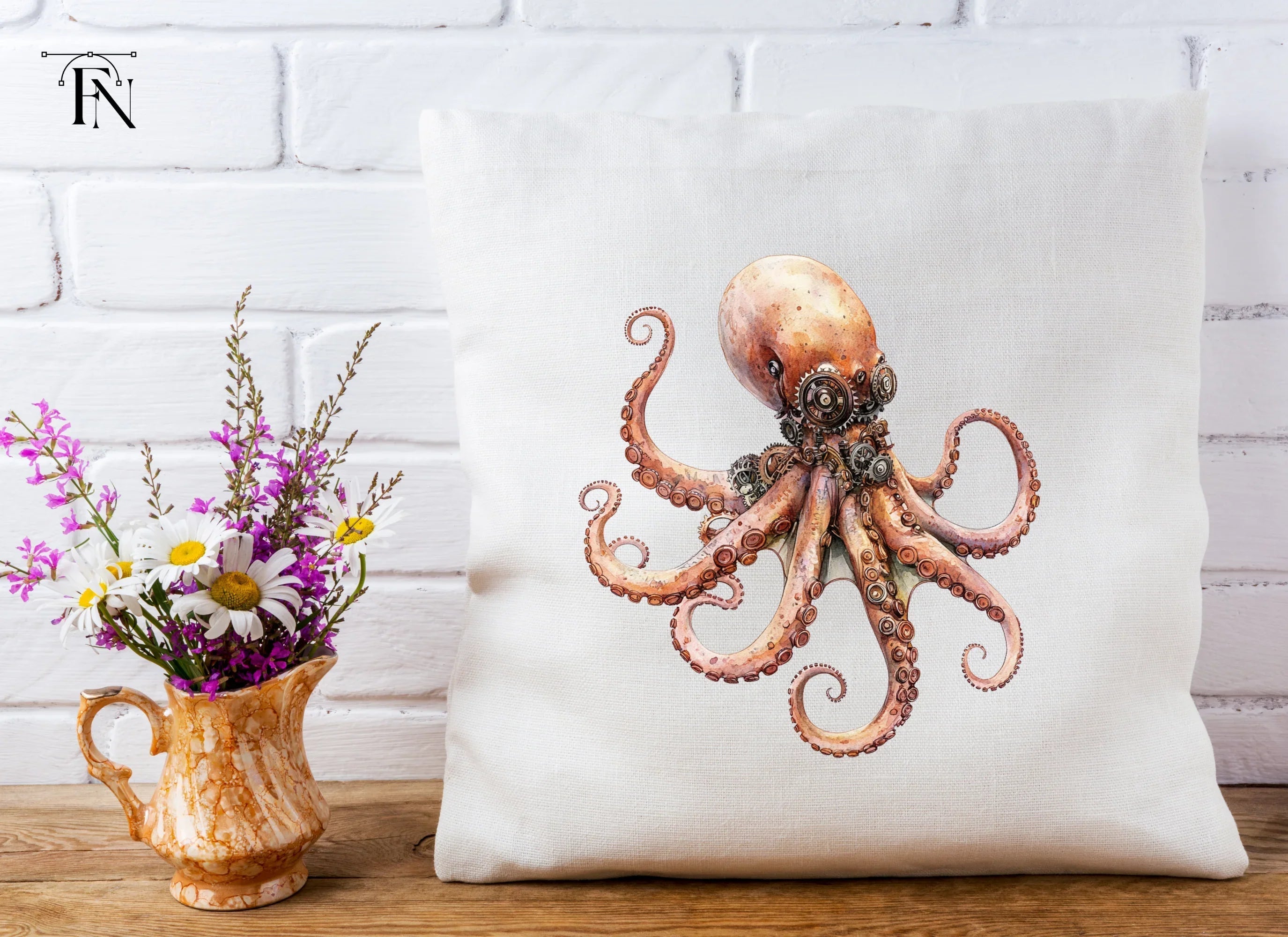 Steampunk Octopus Clipart Bundle