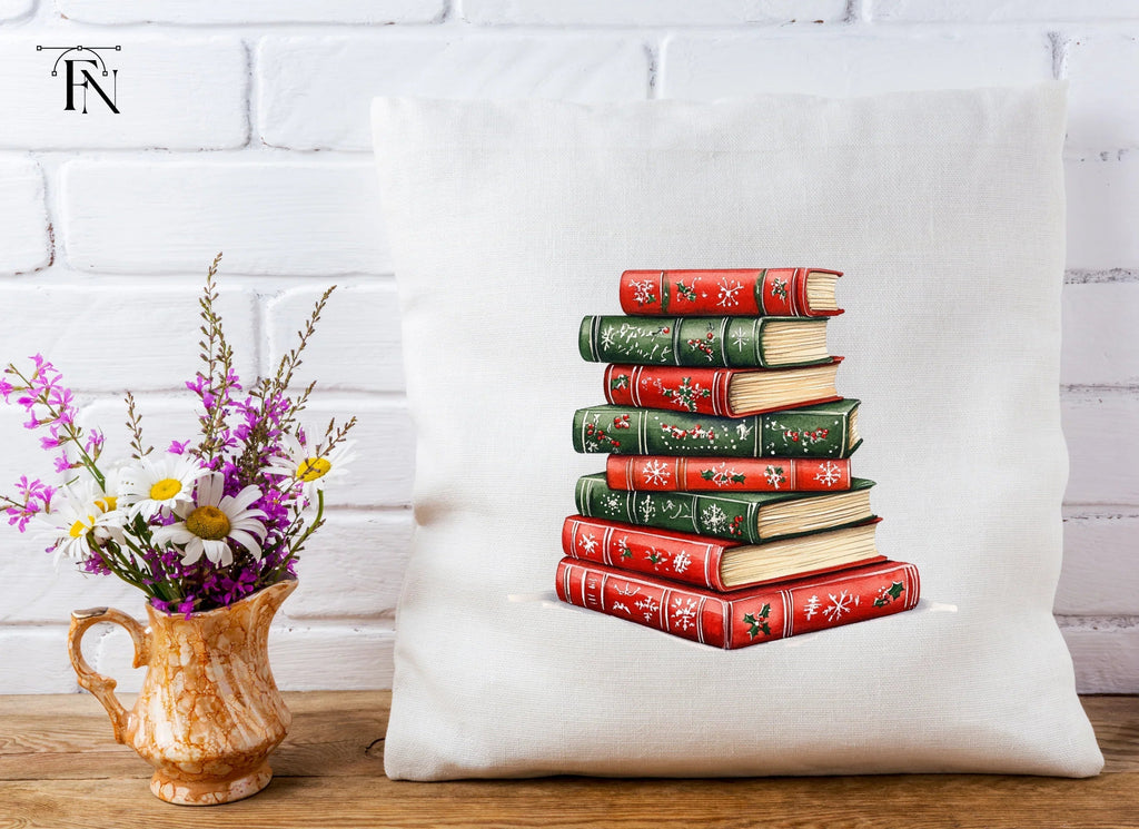Christmas Holiday Books Stack Clipart Bundle