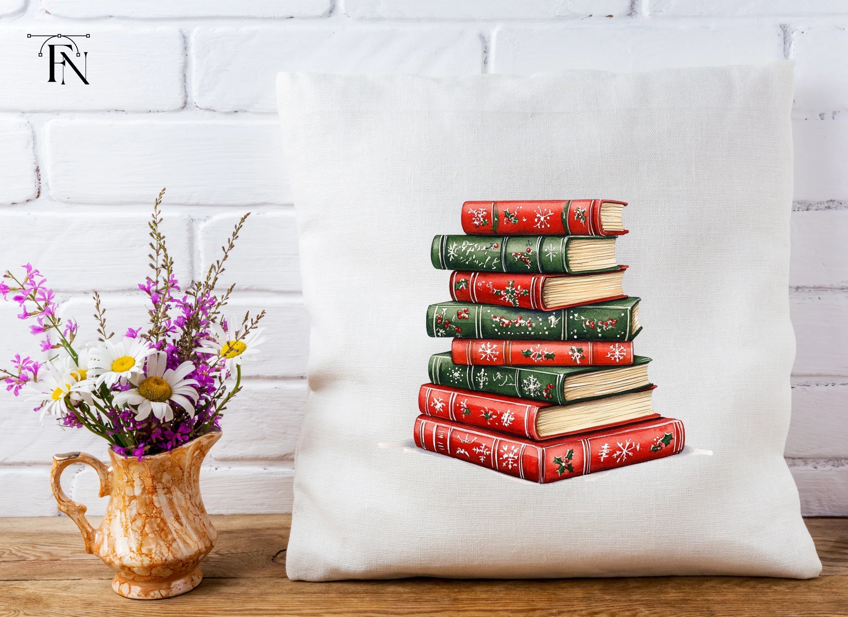 Christmas Holiday Books Stack Clipart Bundle