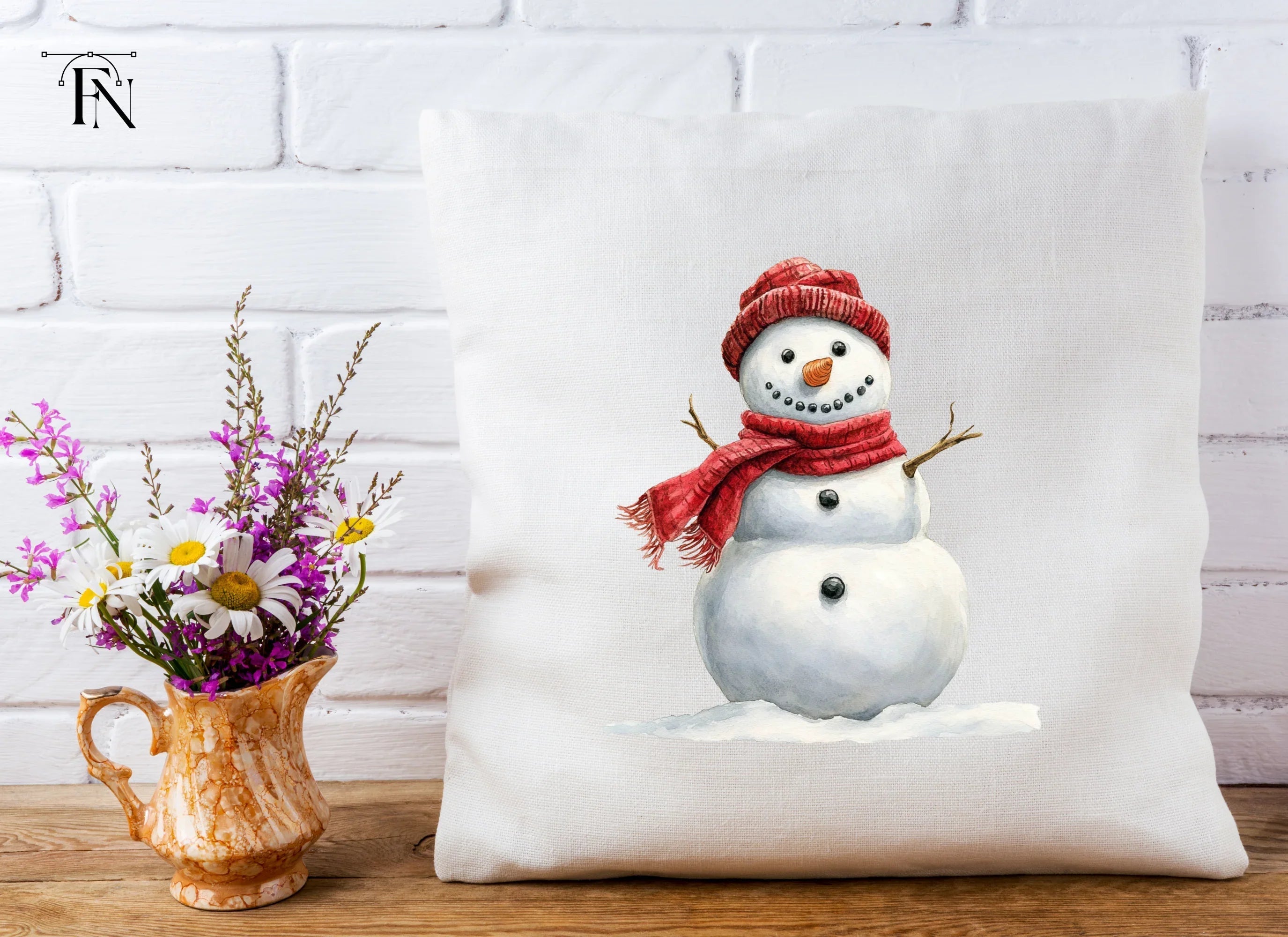 Cute Snowman with Beanie and Scarf Clipart Bundle