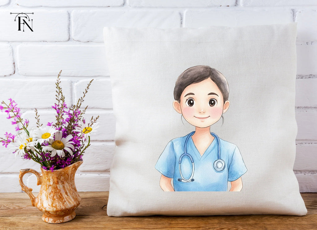 Friendly Nurse with Stethoscope Clipart Bundle