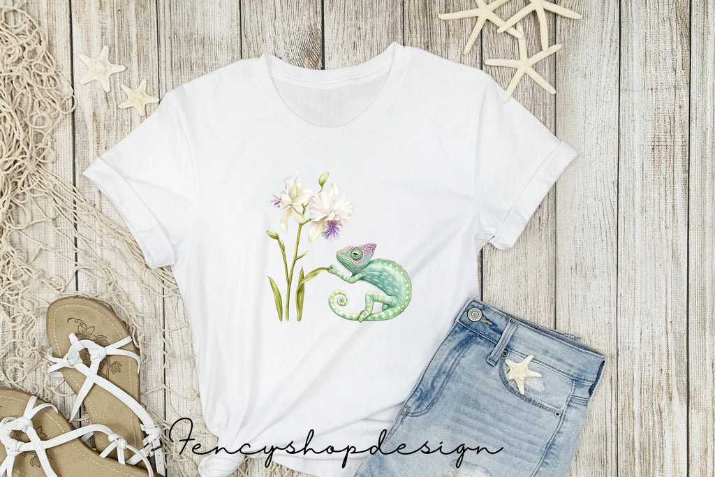 Chameleon Floral Clipart Bundle