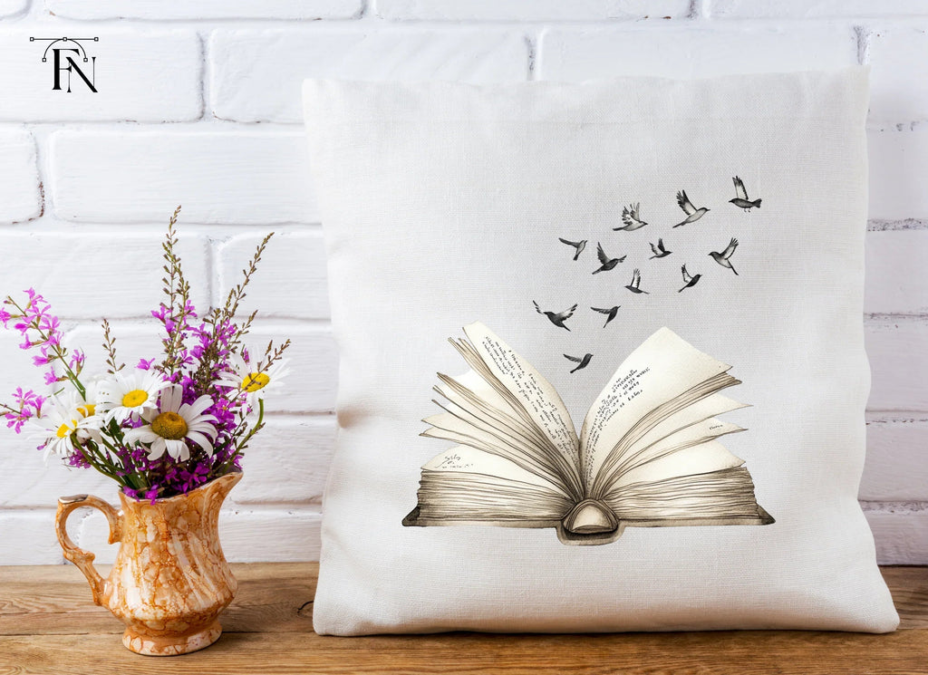 Open Books with Flying Birds Clipart Bundle