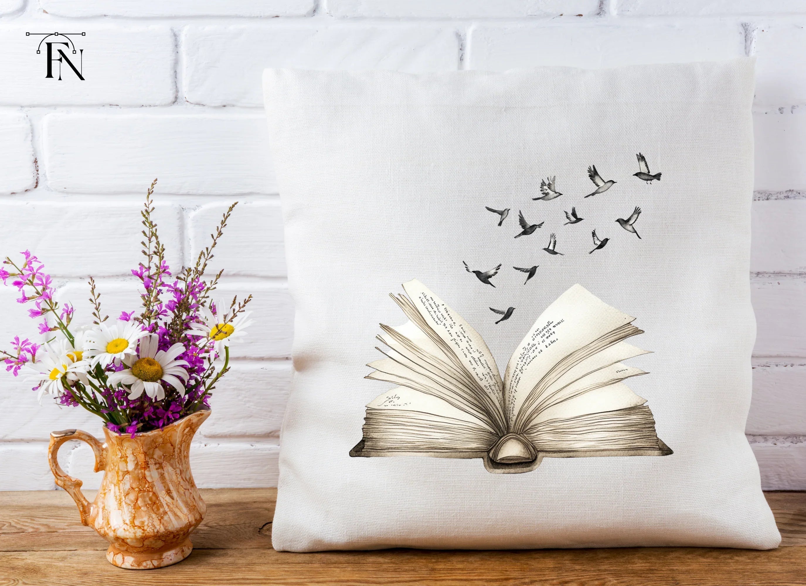 Open Books with Flying Birds Clipart Bundle